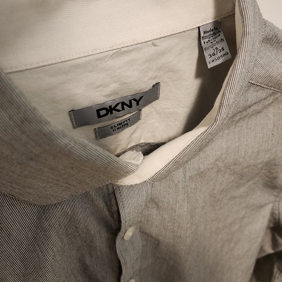 Men's DKNY Grey Shirt Size 16 34/35- Excellent Condition! - Picture 2 of 7